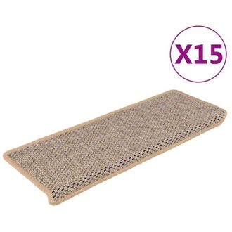 vidaXL Vidaxl - Tappeti Adesivi Scale Aspetto Sisal 15pz 65x21x4cm Beige Chiaro