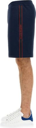 Alexander McQueen Selvedge Logo Band Bermuda Shorts - Blue