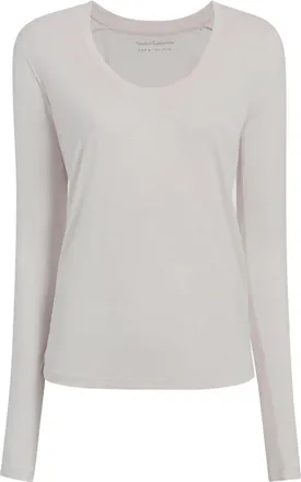 Another Tomorrow Ballet scoop-neck T-shirt - women - SeaCell - M - Neutrals