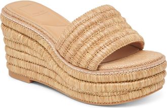 Dolce Vita Throne Platform Wedge Sandal in Light Natural at Nordstrom, Size 7.5