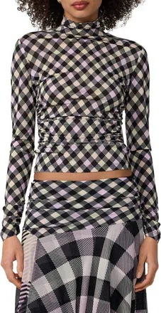 Diane Von F&uuml;rstenberg Logan Diamond Pattern Turtleneck in Highland at Nordstrom, Size Xx-Small