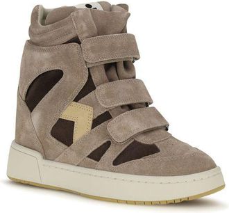 Isabel Marant Womens Beige Calf Leather Bos Taurus High Top Sneakers