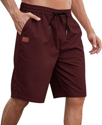 Generic Mens Shorts Mens Casual Sports Short, Mens Summer Cotton Shorts, Mens Elastic Waist Drawstring Gym Short, Breathable Stretch Chino for Fitness Jogger 