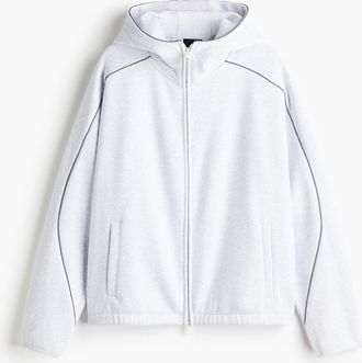 H&M Hoodiejacke in Loose Fit - Grau