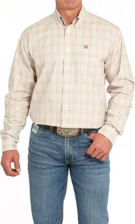 Cinch Classic Plaid Button Down Shirt In Khaki