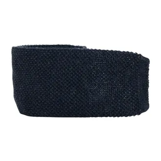 HUGO BOSS Accessoires, Heren, Blauw, ONE Size, Linnen, H-Tie Gebreide Stropdas