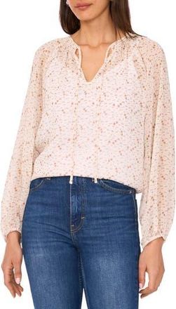 Vince Camuto Abstract Print Long Sleeve Top in New Ivory at Nordstrom Rack, Size Xx-Large