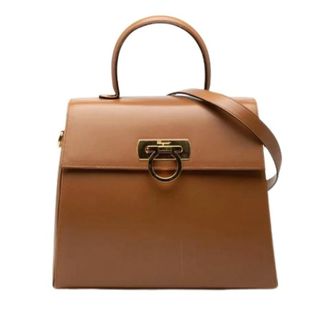Ferragamo Pre-owned Handbags, female, Brown, Size: ONE SIZE Pre-owned Gancini Handbag