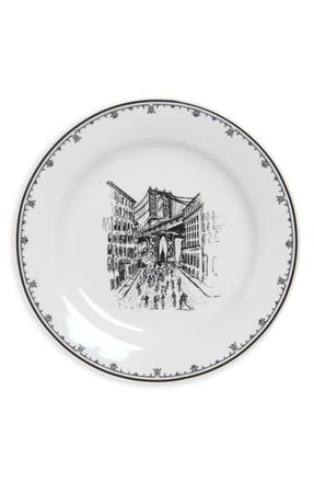 Fishs Eddy NYC Toile Dumbo Plate in White/black at Nordstrom