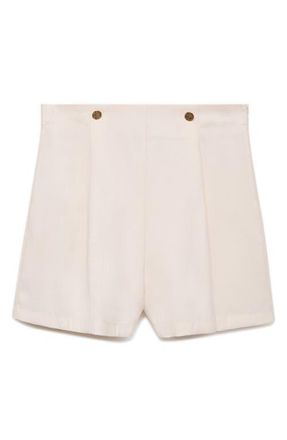Mango Hammered Button Sailor Shorts in Off White at Nordstrom, Size Medium