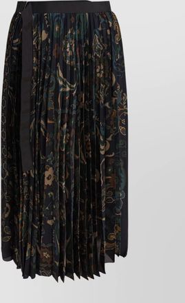 sacai floral-print pleated skirt
