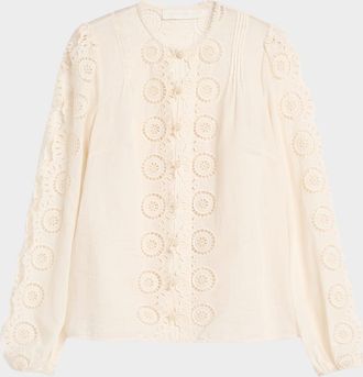 Zimmermann Lucky Embroidered Blouse