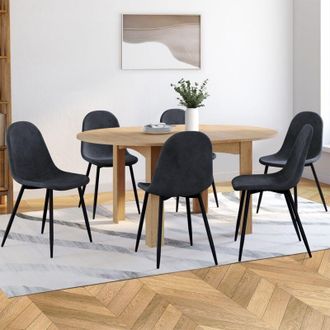 IDMarket Lote de 6 sillas de comedor DALI de terciopelo gris oscuro