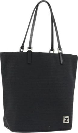 Fendi Pre-owned Zucchino Canvas Tote Bag - Dames - Vintage Shopper - Zwart - ONE Size - Leer - Vintage