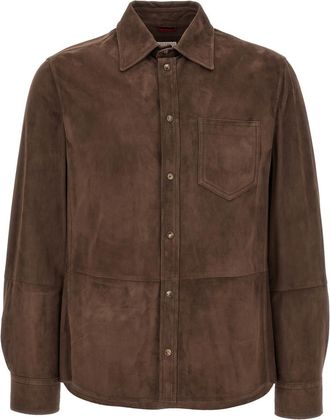 Brunello Cucinelli Brown Suede Overshirt
