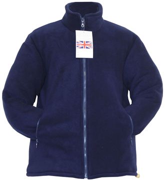 Generic MENS / LADIES THICK QUILTED PADDED WARM ANTI PILL FLEECE JACKET SIZES S-5XL (XL, NAVY)