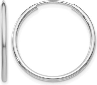 Diamond2Deal 14k Gold 1.50mm Polished Round Hoop Earrings 20 mm