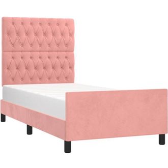 vidaXL Estructura De Cama Sin Colch&oacute;n Terciopelo Rosa 100x200 Cm Vidaxl