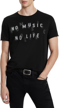 John Varvatos No Music Graphic T-Shirt in Black at Nordstrom, Size Xx-Large