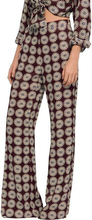 Sandro Floral-print floaty trousers in Marron /Bleu at Nordstrom, Size 34 Eu