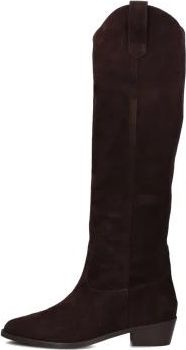 Notre-V Elegante Bruine Su&egrave;de Hoge Laarzen - Dames - Cowboylaarzen - Bruin - 38 EU - Su&egrave;de - Schoenen