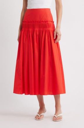 Theory Accordion Yoke Skirt in Poppy at Nordstrom Rack, Size 2