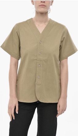Fear of God ESSENTIALS Short-Sleeve V-Neck Blouse size Xxs