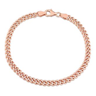 Mimi & Max 4.4mm Curb Link Chain Bracelet Rose Silver - 7.5 in