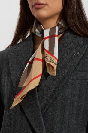 Burberry Silk Scarf, Unisex, Beige