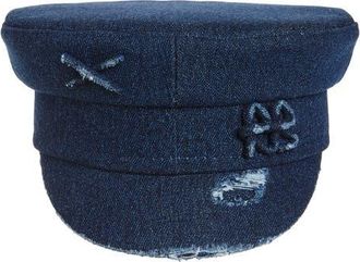 Ruslan Baginskiy Distressed Denim Newsboy Cap in Blue at Nordstrom, Size X-Small