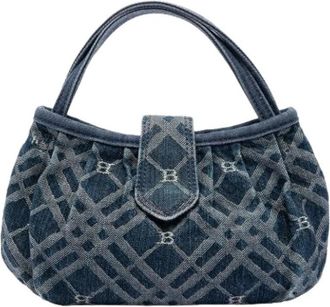 Burberry Pre-owned Denim Handbag - Dames - Vintage Handtas - Blauw - ONE Size - Denim - Vintage