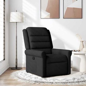 vidaXL Poltrona Reclinabile in Tessuto Nero - Vidaxl