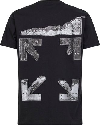 Off-white Mens T-Shirt Metal Arrow Black Cotton T-Shirts And Polos
