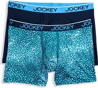 Jockey Big & Tall 2-pk Chafe-Proof Micro Boxer Briefs V4 in Pebble Teal at Nordstrom, Size 4X Big