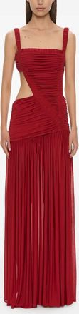 CHRISTOPHER ESBER Orion Separation avondjurk met ruches - Rood