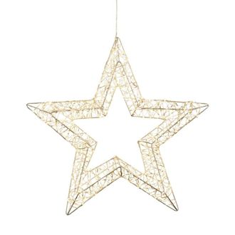 Luca Lighting Figura de iluminaci&oacute;n navide&ntilde;a color plata h54xb6xl54cm