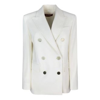 Max Mara Blazers, female, White, XL, White Wool Jacket