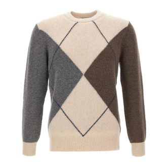 KANGRA Round-neck Truien - Heren - Ronde hals truien - Veelkleurig - M - Wol - Truien & Vesten