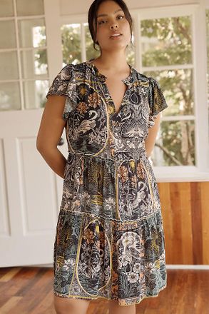 Anthropologie By Anthropologie Ruffle Sleeve Dress
