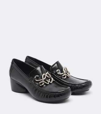 Loewe Oval Double L leather loafer pumps