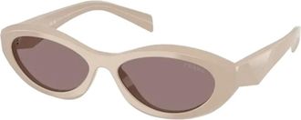 Prada Stijlvolle zonnebril met paarse lenzen - unisex - Zonnebrillen - Bruin - 55 MM - Accessoires