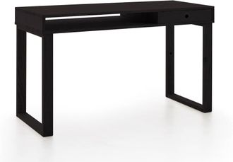 HOGAR 24 Escritorio de madera maciza natural, color negro