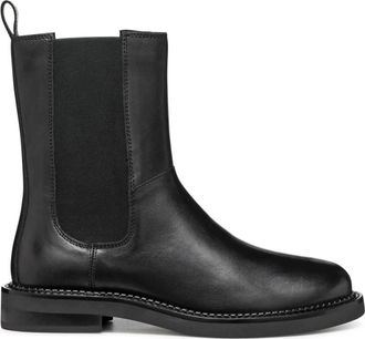 Geox Zwarte enkellaarsjes voor vrouwen - Dames - Chelseaboots - Zwart - 36 EU - Leer - Schoenen