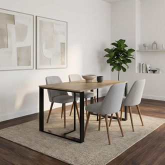 Decortie Lenora Modern Dining Table 140x80cm 6 Seater in Brown | Size: 1 Pack