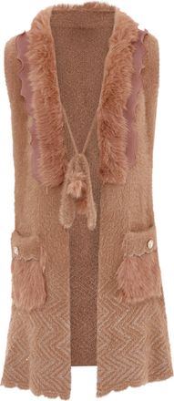 Faina Vest Dames Donkerroze ros&eacute;goud