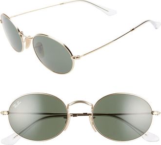 Ray-Ban 54mm Round Sunglasses in Gold/black Solid at Nordstrom