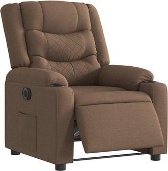 vidaXL Sill&oacute;n Reclinable El&eacute;ctrico De Tela Marr&oacute;n Vidaxl