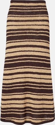 Faithfull The Brand Micah striped cotton-blend maxi skirt