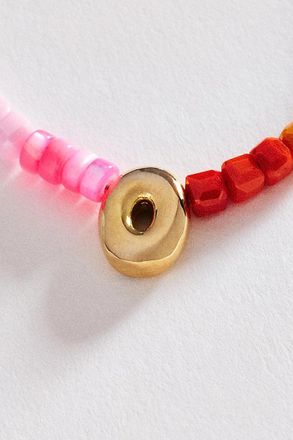 Anthropologie Colorful Beaded Initial Necklace