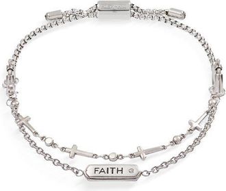 Alex and Ani Faith Stranded Bracelet Set in Silver at Nordstrom, Size Small